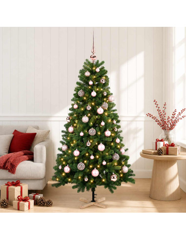 Albero di Natale artificiale con palline 150 cm 150 LED