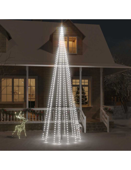 Albero di Natale Pennone Bianco Freddo 732 LED 500 cm