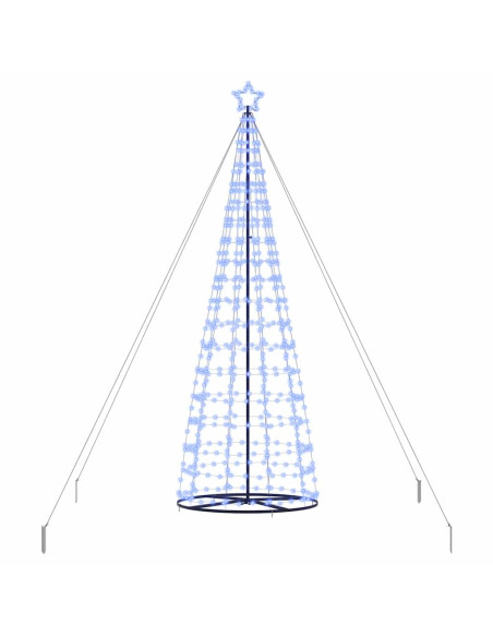 Albero di Natale LED EKENAS 400 cm 800 LED Blu Acciaio Blu
