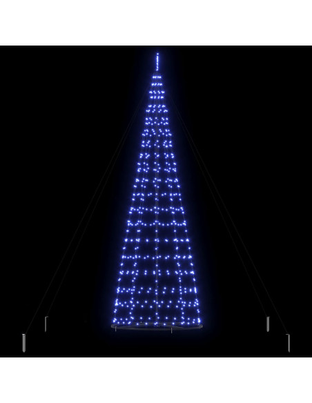 Albero di Natale LED EKENAS 400 cm 800 LED Blu Acciaio Blu