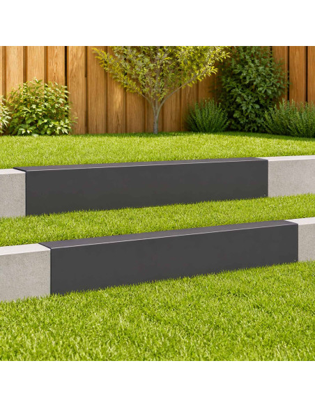 Profilo di copertura per giardino 2 pz 100 x 6 x 15 cm Acciaio
