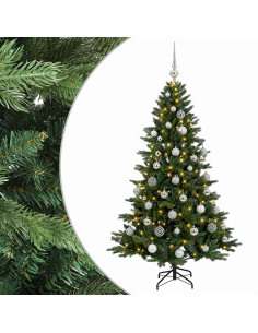 Albero di Natale artificiale con palline 150 cm 150 LED 2
