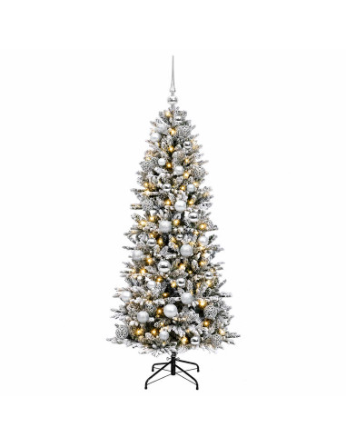 Albero di Natale artificiale con palline 150 cm 150 LED