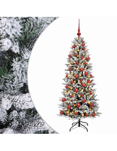 Albero di Natale artificiale con palline 150 cm 150 LED