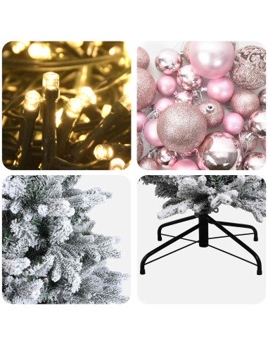 Albero di Natale artificiale con palline 180 cm 300 LED