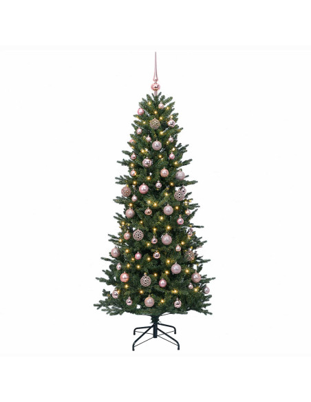 Albero di Natale artificiale con palline 210 cm 300 LED
