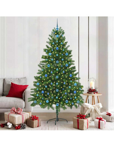 Albero di Natale con 300 LED con supporto Verde 210 cm PE