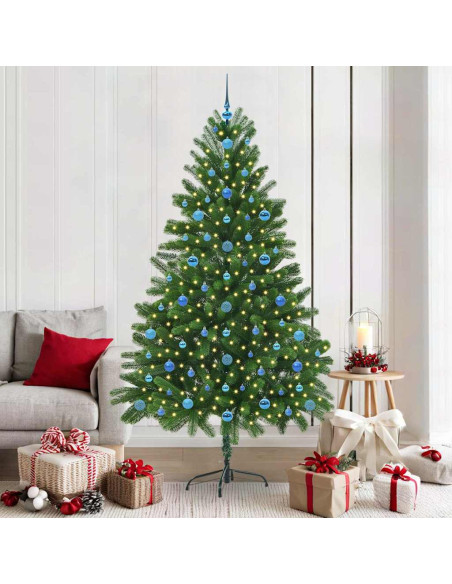 Albero di Natale con 300 LED con supporto Verde 210 cm PE