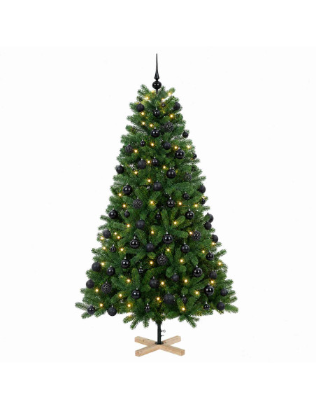 Albero di Natale artificiale con palline 210 cm 300 LED