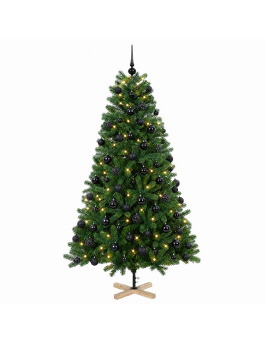 Albero di Natale artificiale con palline 210 cm 300 LED