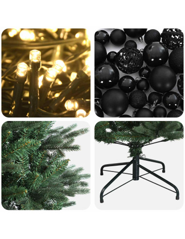 Albero di Natale artificiale con palline 240 cm 300 LED