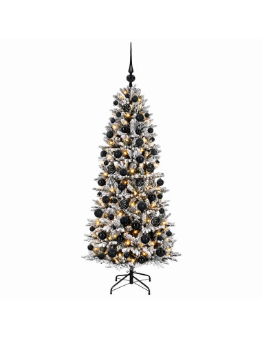 Albero di Natale artificiale con palline 210 cm 300 LED