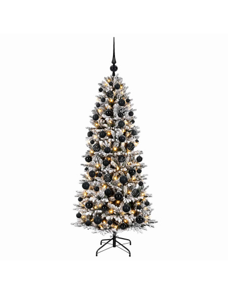 Albero di Natale artificiale con palline 210 cm 300 LED