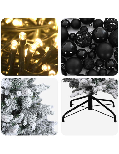 Albero di Natale artificiale con palline 210 cm 300 LED