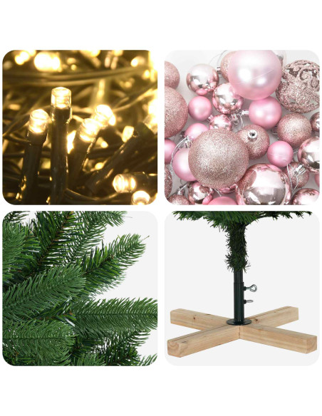 Albero di Natale artificiale con palline 240 cm 300 LED