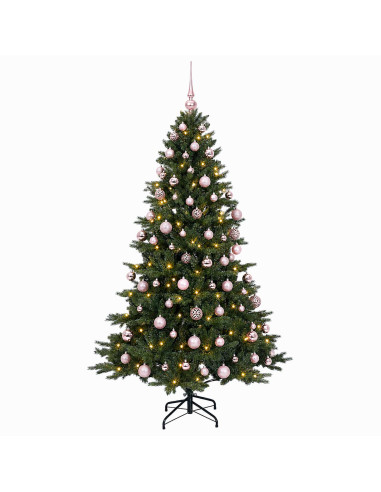Albero di Natale artificiale con palline 240 cm 300 LED