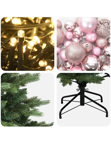 Albero di Natale artificiale con palline 240 cm 300 LED