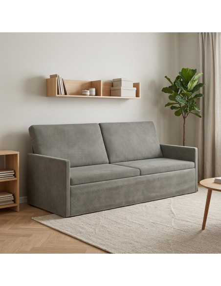 Divano a 3 posti Grigio Chiaro 190 x 81 x 82 cm