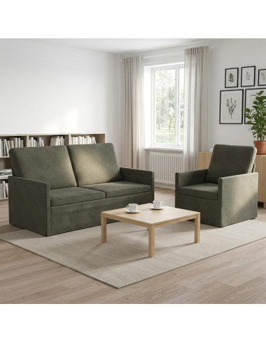 Set di divani 2 pcs Grigio Chiaro Tessuto in Cords