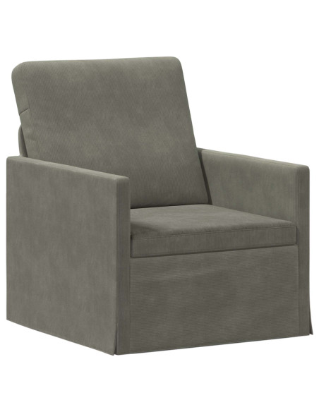 Set di divani 2 pcs Grigio Chiaro Tessuto in Cords