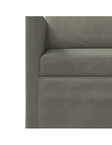 Set di divani 2 pcs Grigio Chiaro Tessuto in Cords