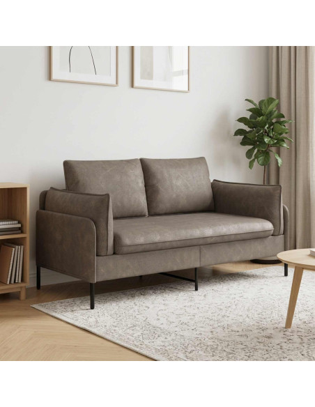Divano a 2 Posti Grigio 188 x 81 x 89 cm Similpelle