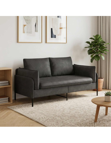 Divano a 2 Posti Nero 188 x 81 x 89 cm Similpelle