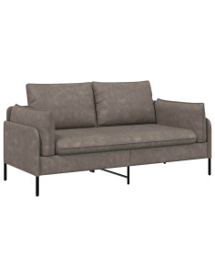 Divano a 2 Posti Grigio 188 x 81 x 89 cm Similpelle 2
