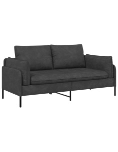 Divano a 2 Posti Nero 188 x 81 x 89 cm Similpelle 2