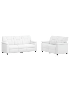 Set di divani 2 pcs Bianco Similpelle 2