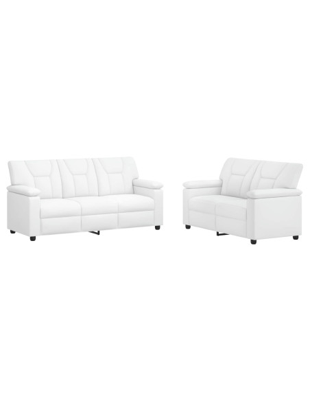 Set di divani 2 pcs Bianco Similpelle