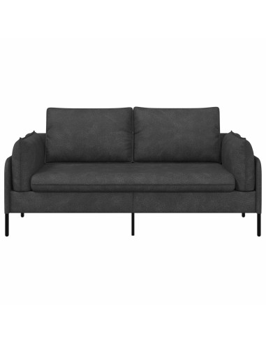Divano a 2 Posti Nero 188 x 81 x 89 cm Similpelle
