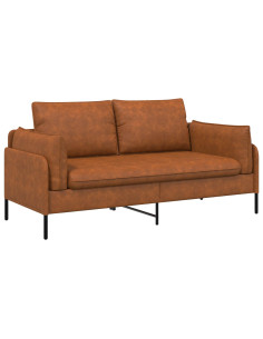 Divano a 2 Posti Marrone 188 x 81 x 89 cm Similpelle 2