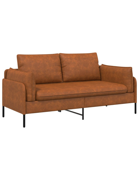 Divano a 2 Posti Marrone 188 x 81 x 89 cm Similpelle