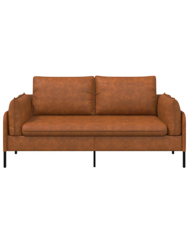 Divano a 2 Posti Marrone 188 x 81 x 89 cm Similpelle