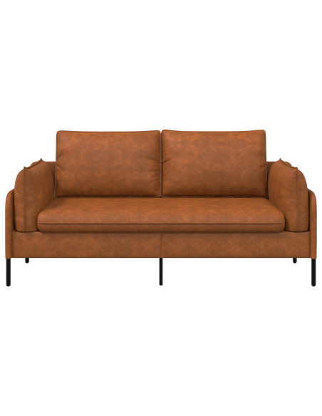 Divano a 2 Posti Marrone 188 x 81 x 89 cm Similpelle