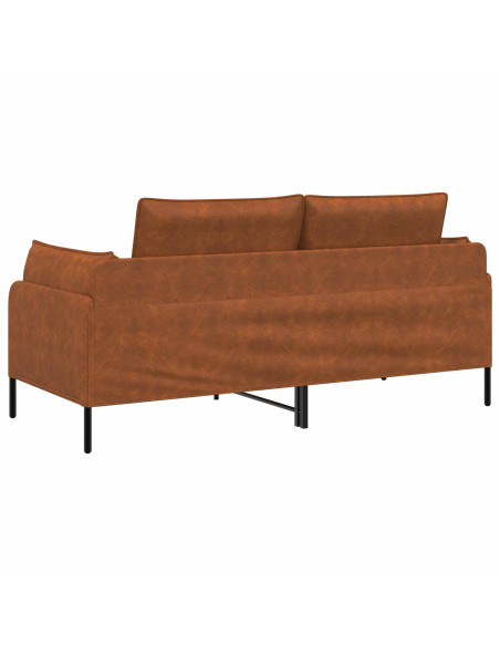 Divano a 2 Posti Marrone 188 x 81 x 89 cm Similpelle