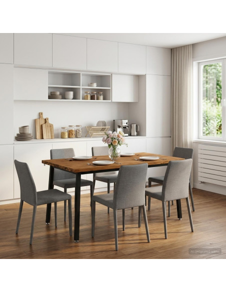 Tavolo da pranzo quadrato 160 x 90 x 75 cm Naturale
