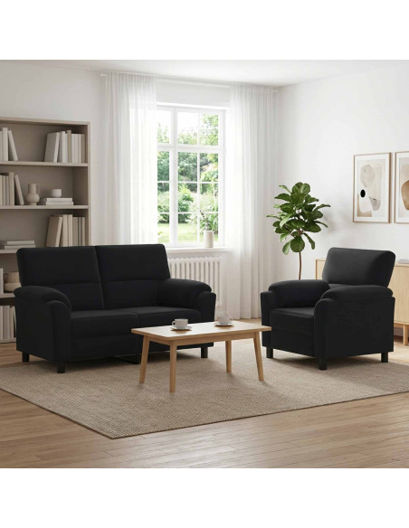 Set di divani 2 pcs Nero Velluto