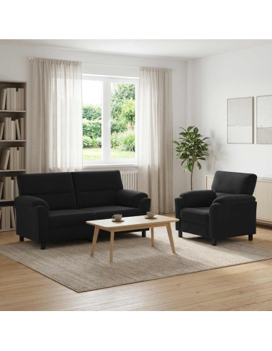 Set di divani 2 pcs Nero Velluto