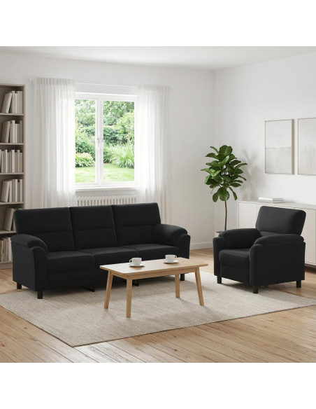 Set di divani 2 pcs Nero Velluto