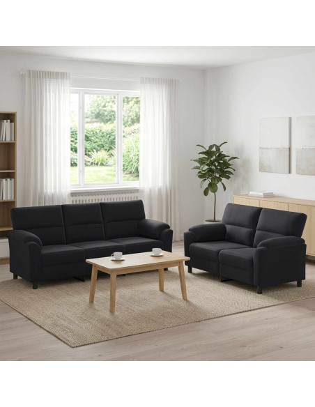 Set di divani 2 pcs Nero Velluto