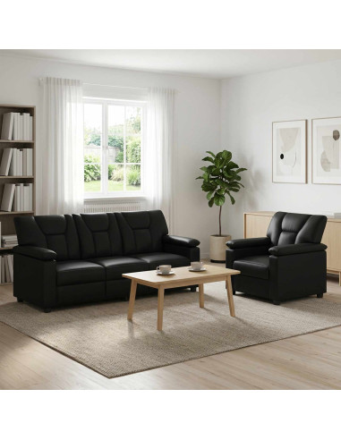 Set di divani 2 pcs Nero Similpelle