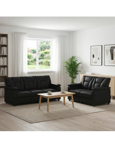 Set di divani 2 pcs Nero Similpelle