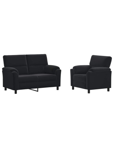 Set di divani 2 pcs Nero Velluto