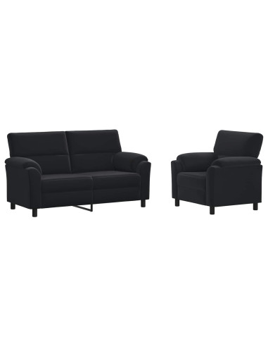 Set di divani 2 pcs Nero Velluto
