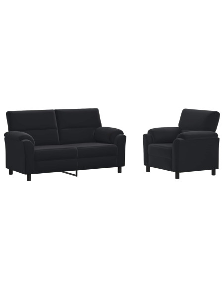 Set di divani 2 pcs Nero Velluto