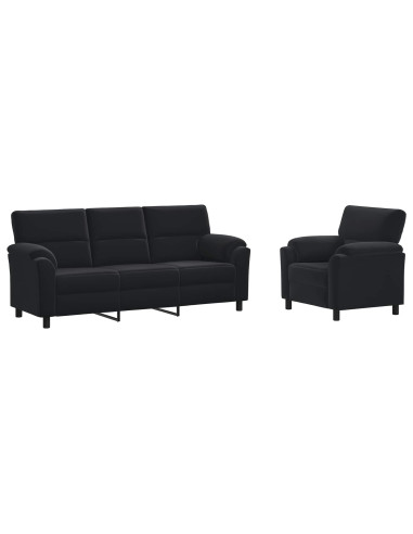 Set di divani 2 pcs Nero Velluto