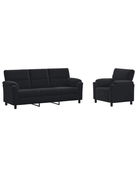 Set di divani 2 pcs Nero Velluto