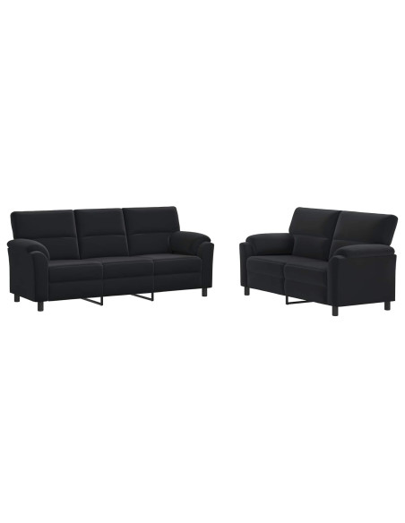 Set di divani 2 pcs Nero Velluto